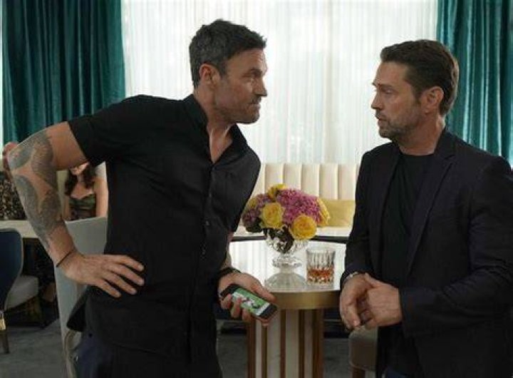 BH90210: L-R: Jason Priestley, Brian Austin Green, Ian Ziering, Gabrielle Carteris and Tori Spelling in the BH90210 "Reunion" series premiere episode airing Wednesday, Aug. 7 (9:00-10:00 PM ET/PT) on FOX. &copy;2019 Fox Media LLC Cr: Shane Harvey/FOX