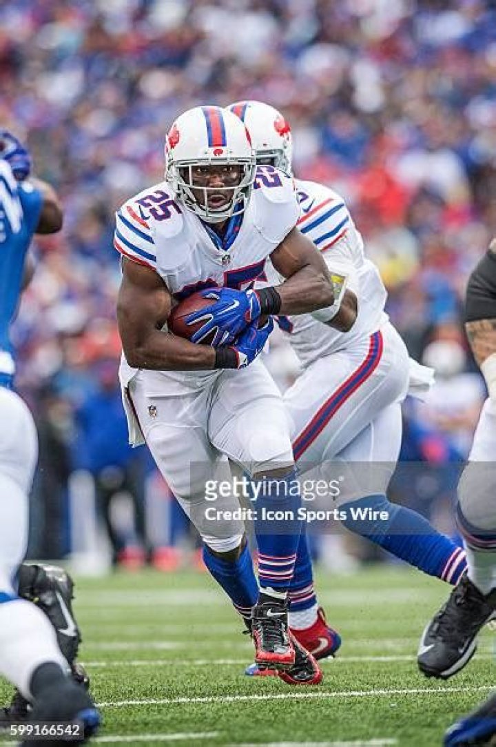 Buffalo Bills running back LeSean McCoy (25) walks out of the tunnel for the second half of an NFL football game against the New England Patriots, in Orchard Park, N.Y. The Patriots beat the Bills 23-3 Patriots Bills Football, Orchard Park, USA - 03 Dec 2017