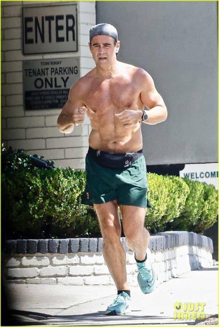 Colin Farrell Goes For A Shirtless Jog