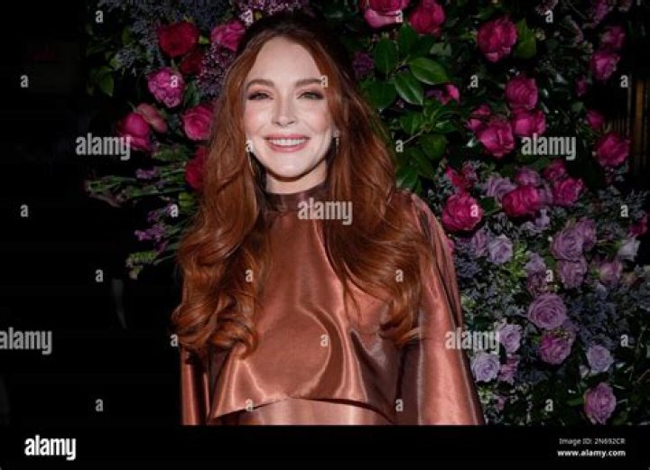 Lindsay Lohan attends the Christian Siriano Fall/Winter 2023 fashion show at Gotham Hall, in New York NYFW Fall/Winter 2023 - Christian Siriano, New York, United States - 09 Feb 2023