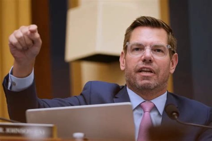 Rep. Eric Swalwell, D-Calif., speaks at a Politics & Eggs event, in Manchester, N.H. Swalwell is considering a run for the Democratic presidential nomination Election 2020 Swalwell, Manchester, USA - 25 Feb 2019