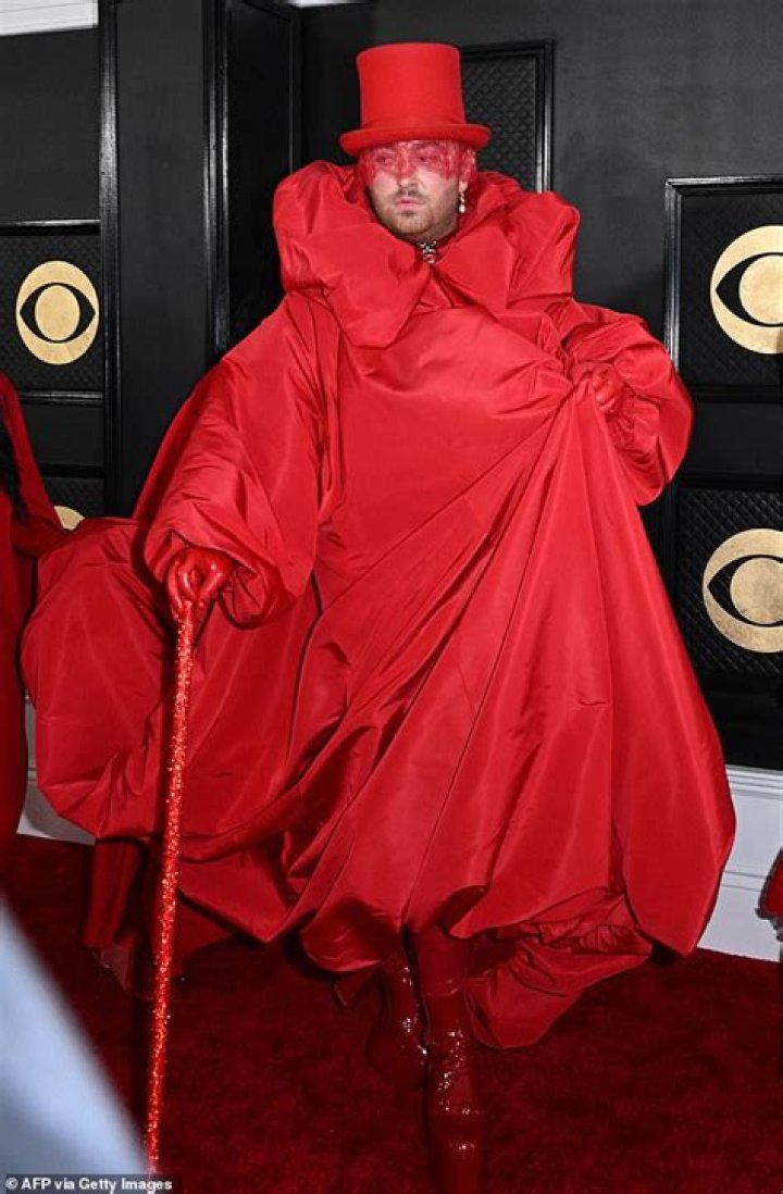 sam smith red gown grammys