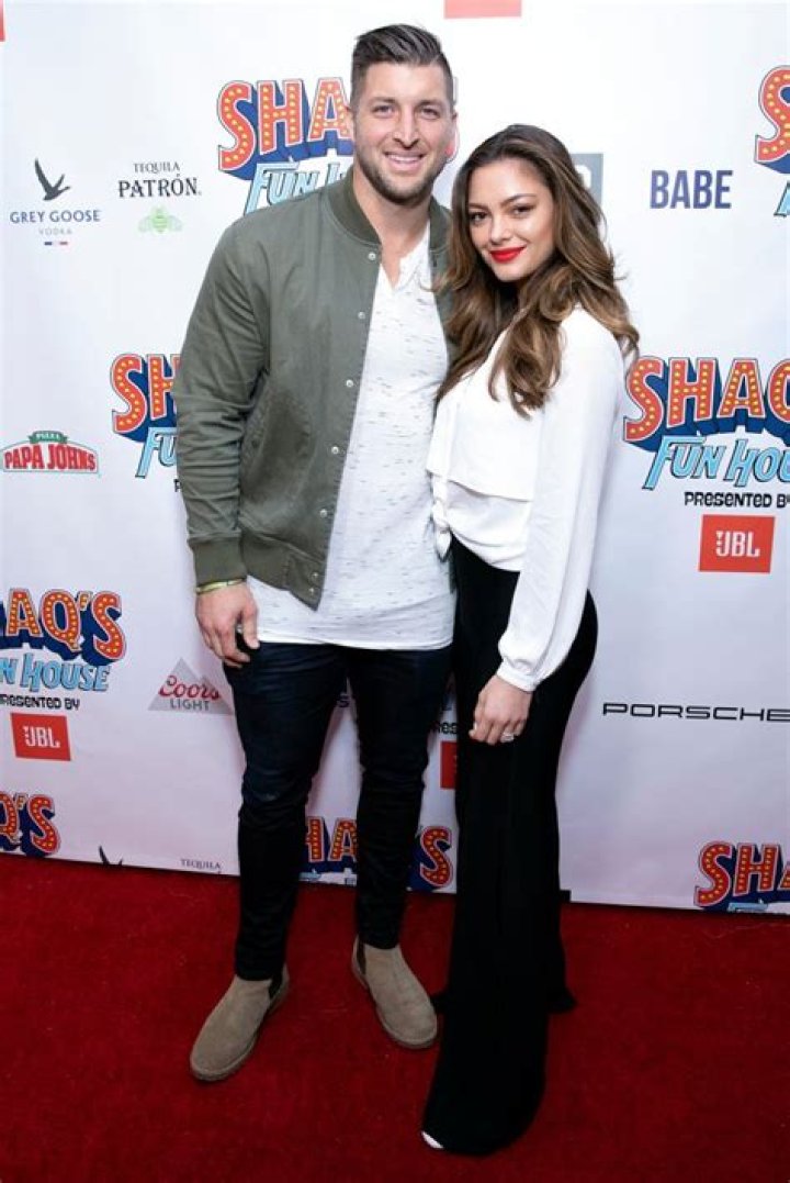 Tim Tebow, Demi-Leigh Nel-Peters. Tim Tebow and Demi-Leigh Nel-Peters arrives during the DIRECTV Super Saturday Night at Atlantic Station, in Atlanta DIRECTV Super Saturday Night, Arrivals, Atlanta, USA - 02 Feb 2019